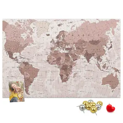 Tableau d’affichage en liège Pays du monde carte politique