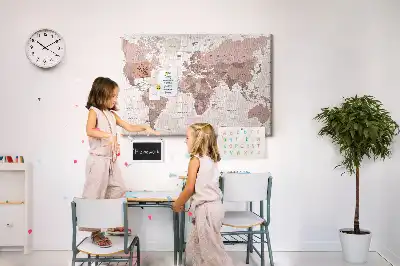Tableau d’affichage en liège Pays du monde carte politique