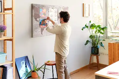 Tableau d’affichage en liège Pays du monde carte politique