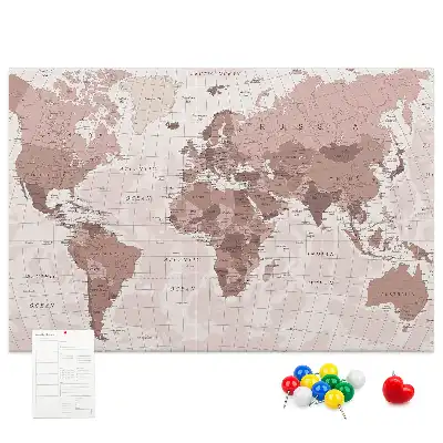 Tableau d’affichage en liège Pays du monde carte politique
