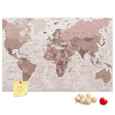 Tableau d’affichage en liège Pays du monde carte politique
