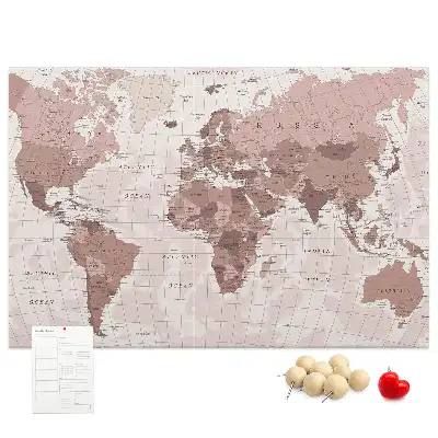 Tableau d’affichage en liège Pays du monde carte politique