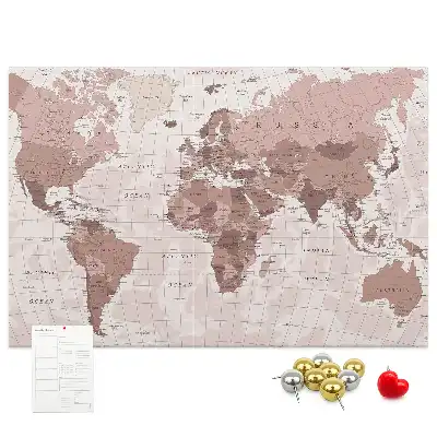 Tableau d’affichage en liège Pays du monde carte politique