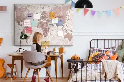 Tableau d’affichage en liège Pays du monde carte politique