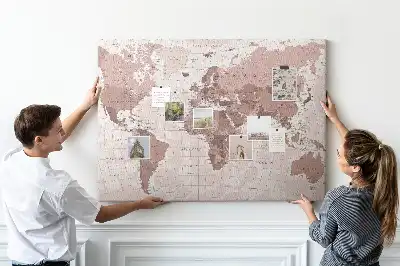 Tableau d’affichage en liège Pays du monde carte politique