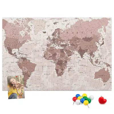 Tableau d’affichage en liège Pays du monde carte politique