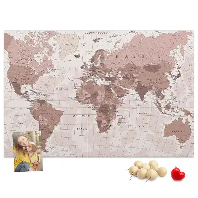 Tableau d’affichage en liège Pays du monde carte politique