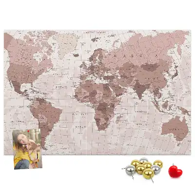Tableau d’affichage en liège Pays du monde carte politique