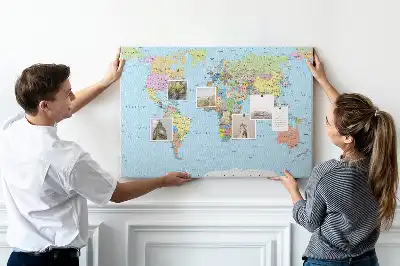 Tableau d’affichage en liège Carte administrative du globe