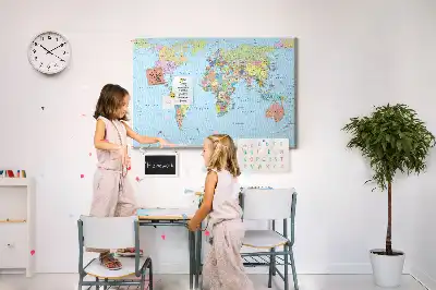 Tableau d’affichage en liège Carte administrative du globe