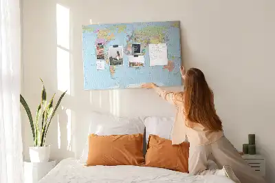 Tableau d’affichage en liège Carte administrative du globe
