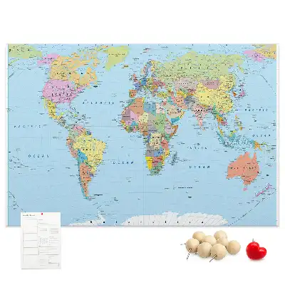 Tableau d’affichage en liège Carte administrative du globe