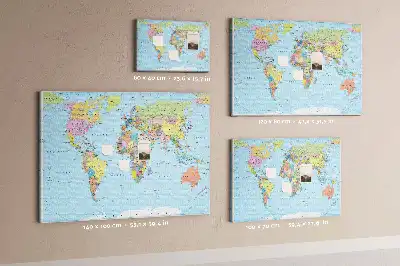 Tableau d’affichage en liège Carte administrative du globe
