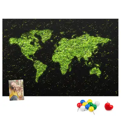 Tableau en liège déco Globe terrestre entier terres