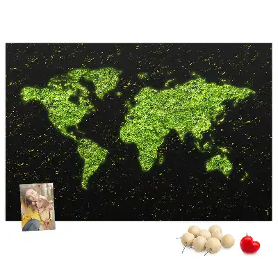 Tableau en liège déco Globe terrestre entier terres