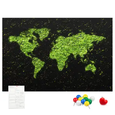 Tableau en liège déco Globe terrestre entier terres