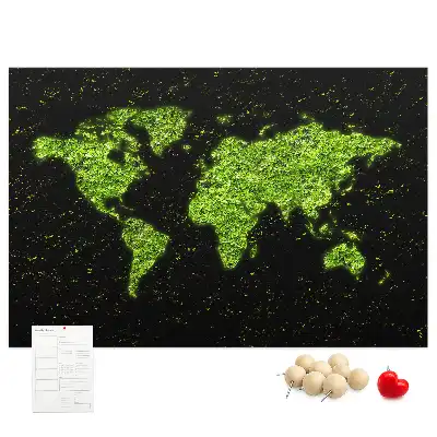 Tableau en liège déco Globe terrestre entier terres