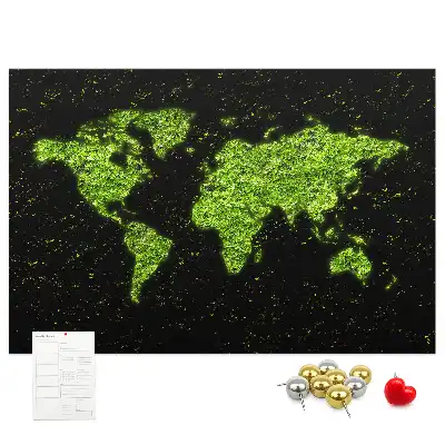 Tableau en liège déco Globe terrestre entier terres