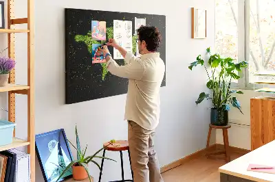 Tableau en liège déco Globe terrestre entier terres
