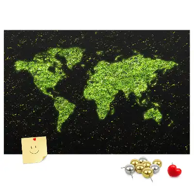 Tableau en liège déco Globe terrestre entier terres