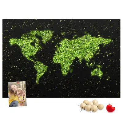 Tableau en liège déco Globe terrestre entier terres