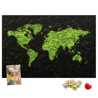 Tableau en liège déco Globe terrestre entier terres