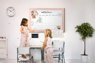 Tableau en liège déco Planificateur mensuel avec fleurs