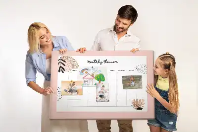 Tableau en liège déco Planificateur mensuel avec fleurs