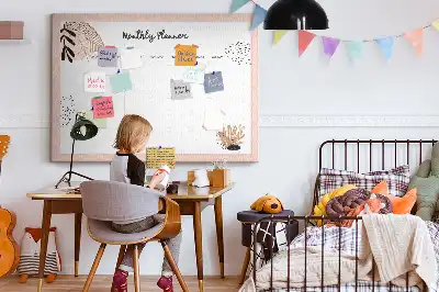 Tableau en liège déco Planificateur mensuel avec fleurs
