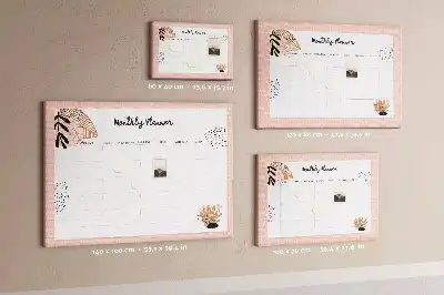 Tableau en liège déco Planificateur mensuel avec fleurs