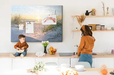 Tableau en liège déco Paysage côtier du soir
