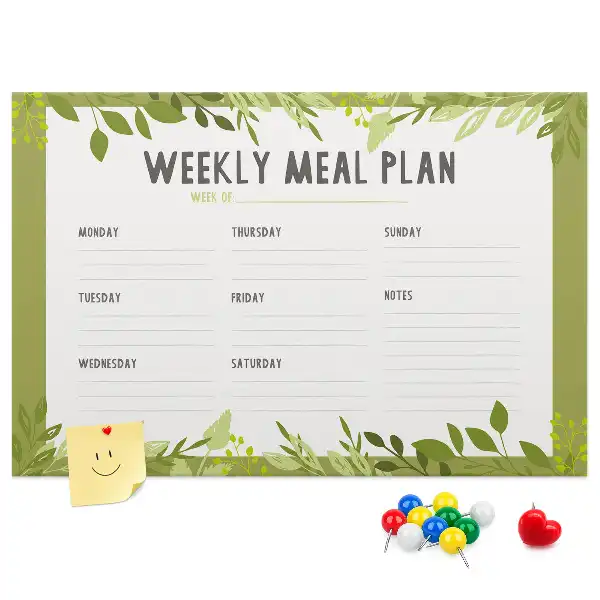 Tableau en liège déco Planning hebdomadaire des repas