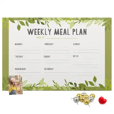 Tableau en liège déco Planning hebdomadaire des repas