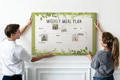 Tableau en liège déco Planning hebdomadaire des repas