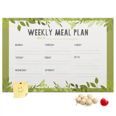 Tableau en liège déco Planning hebdomadaire des repas