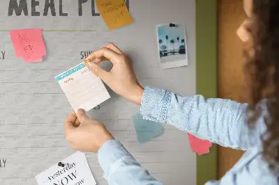 Tableau en liège déco Planning hebdomadaire des repas