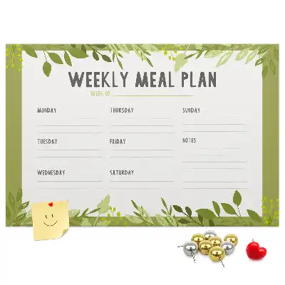 Tableau en liège déco Planning hebdomadaire des repas