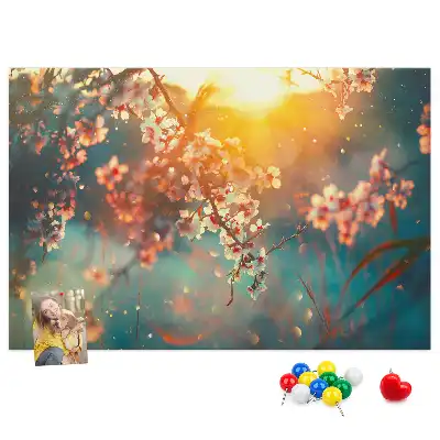 Tableau de liège Premiers bourgeons du printemps