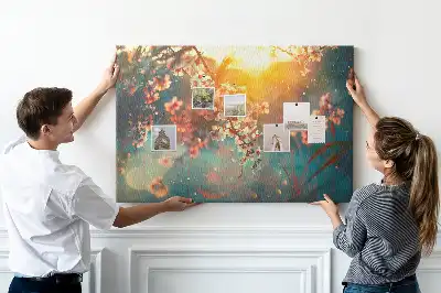 Tableau de liège Premiers bourgeons du printemps
