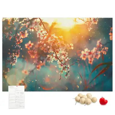 Tableau de liège Premiers bourgeons du printemps