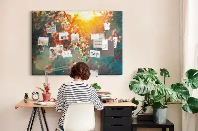 Tableau de liège Premiers bourgeons du printemps