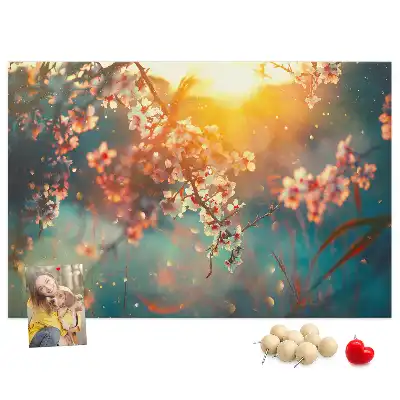 Tableau de liège Premiers bourgeons du printemps