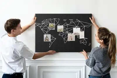Tableau d’affichage en liège Carte moderne du monde