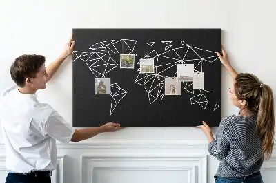 Tableau d’affichage en liège Carte moderne du monde
