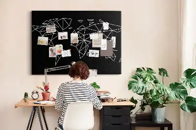 Tableau d’affichage en liège Carte moderne du monde