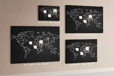 Tableau d’affichage en liège Carte moderne du monde