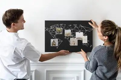 Tableau d’affichage en liège Carte moderne du monde