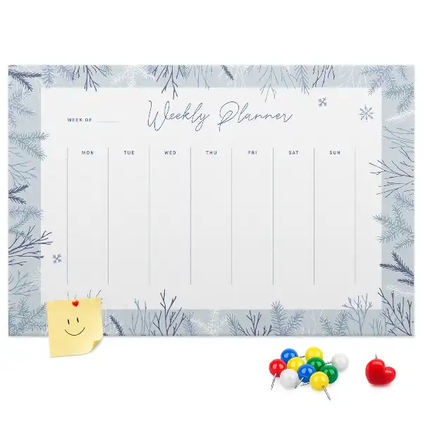 Tableau en liège déco Planificateur hebdomadaire d'hiver