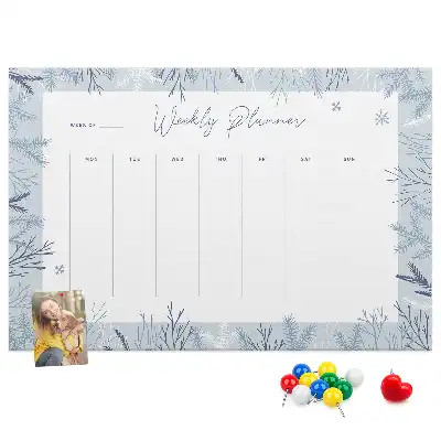 Tableau en liège déco Planificateur hebdomadaire d'hiver