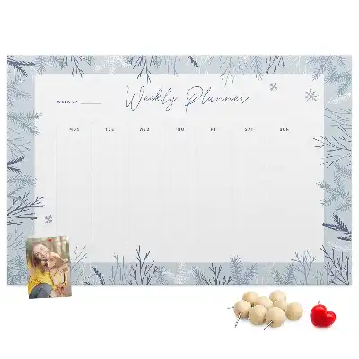 Tableau en liège déco Planificateur hebdomadaire d'hiver